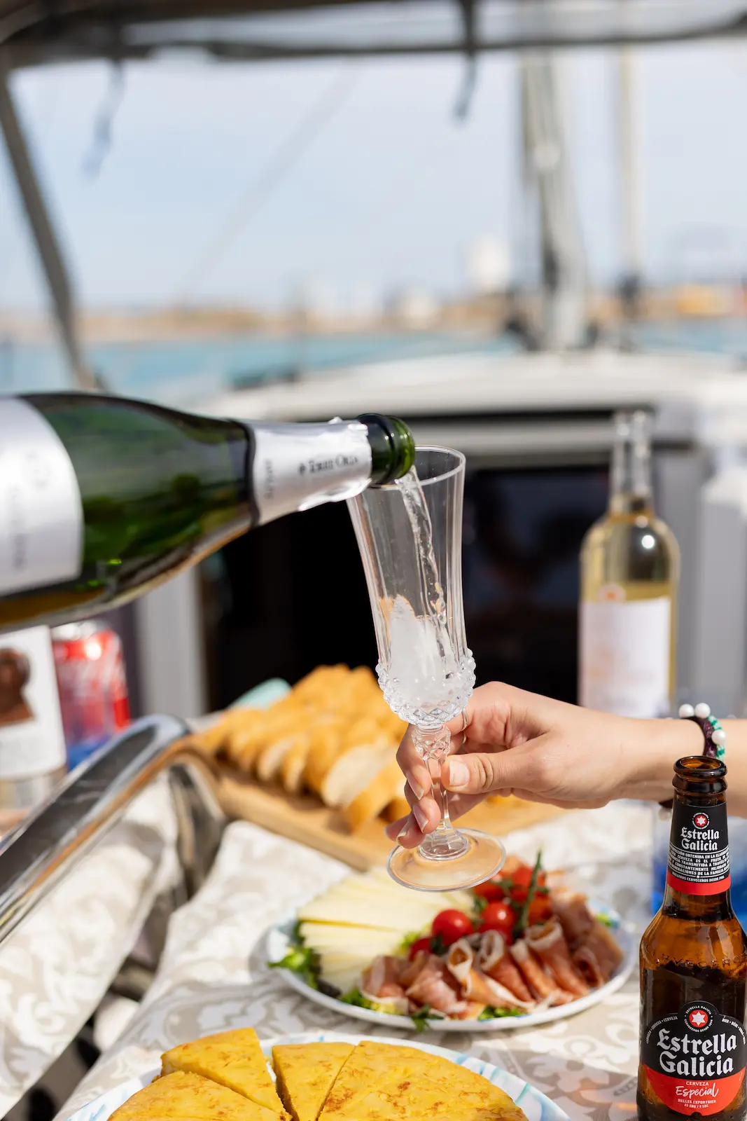 Islander Charter Moët & Chandon celebration at sea