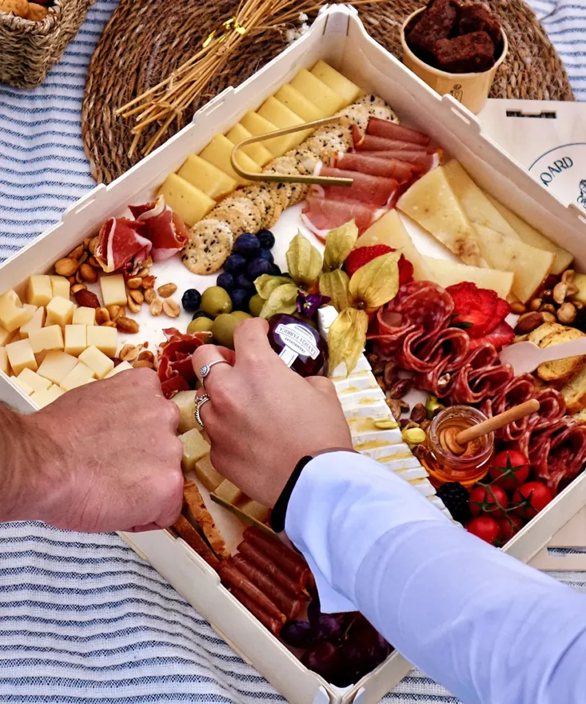 Islander Charter gourmet Spanish tapas selection on deck