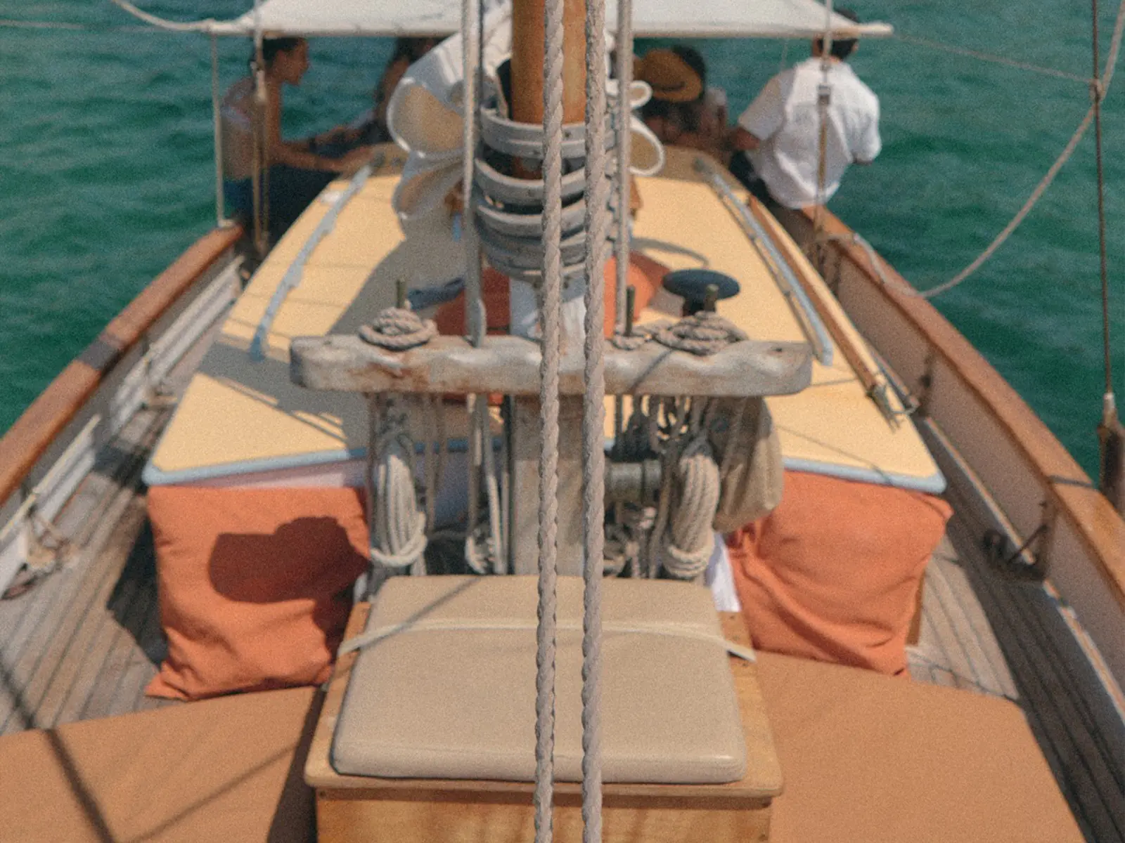 Classic sailboat bow view – Couples yacht charter Palma