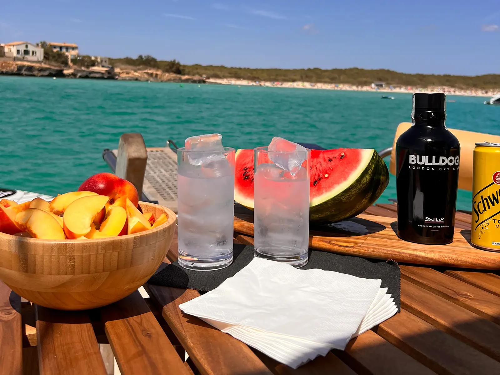 Menorquin llaut at anchor – Private sailing tour Mallorca coastline