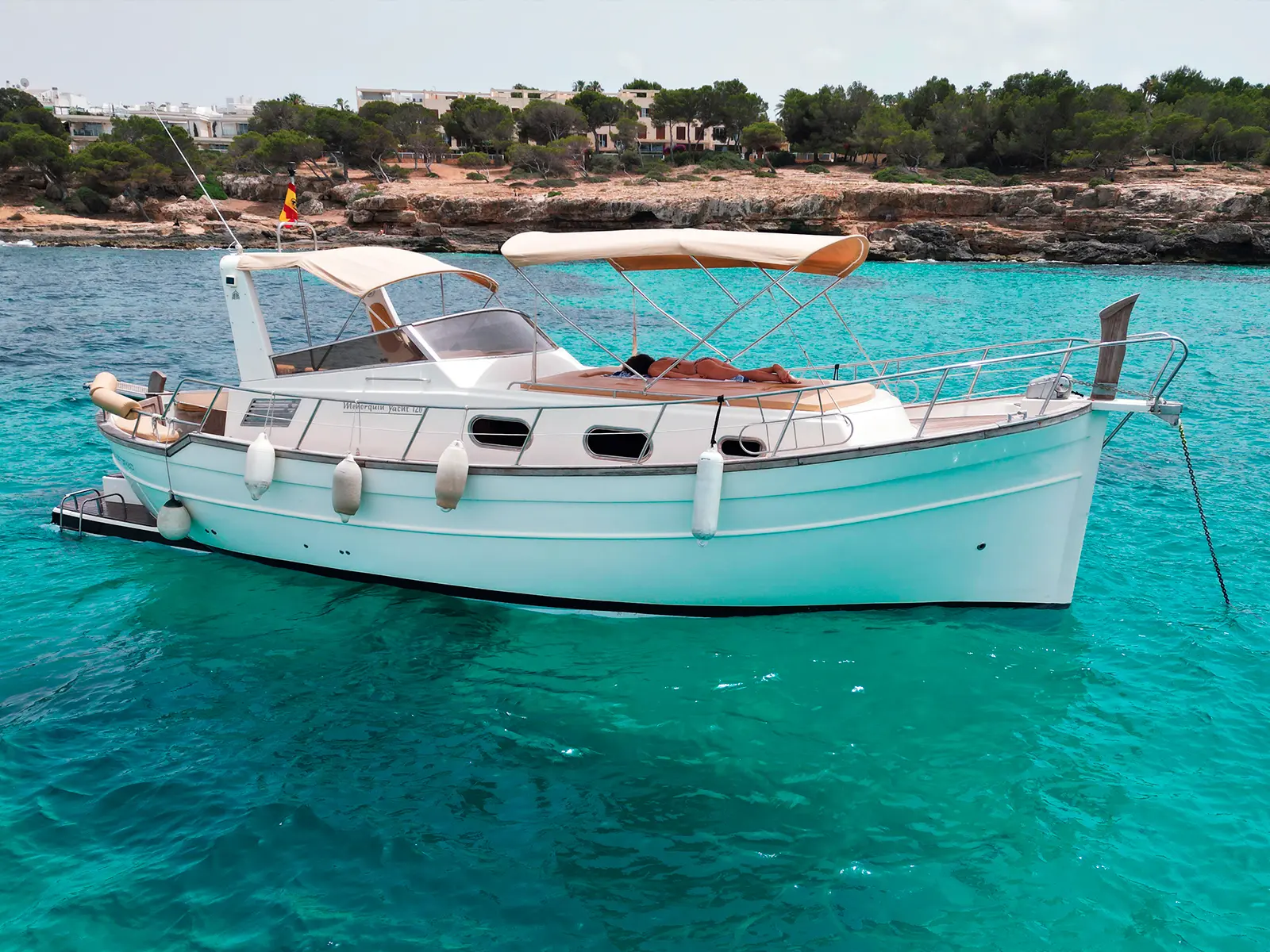 Traditional Menorquin llaut deck view – Private boat charter Mallorca