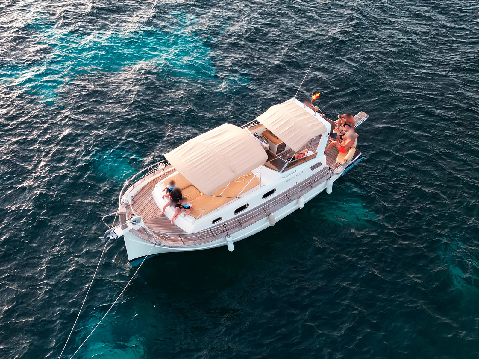 Menorquin llaut at anchor – Private sailing tour Mallorca coastline