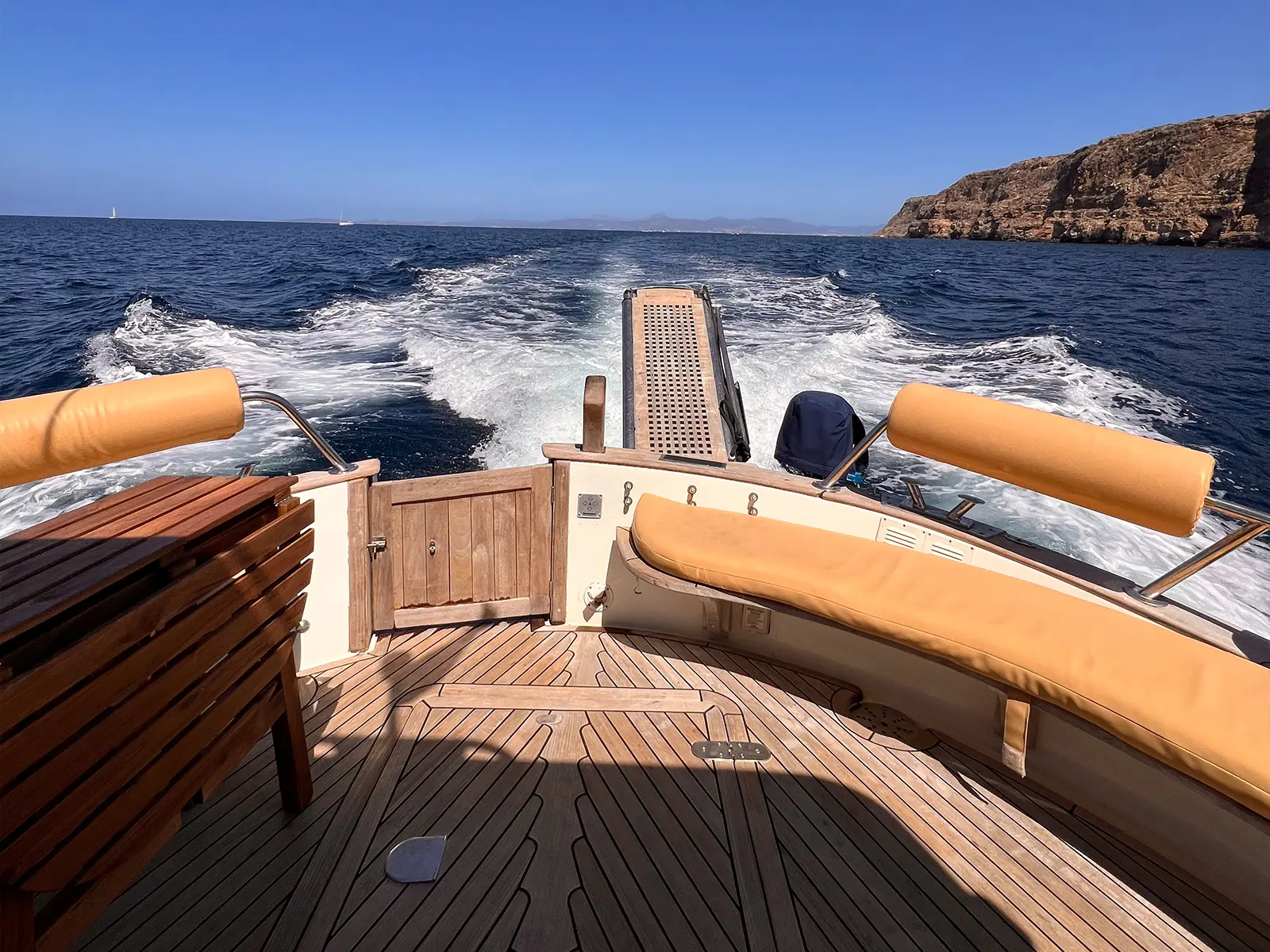 Traditional Menorquin llaut deck view – Private boat charter Mallorca