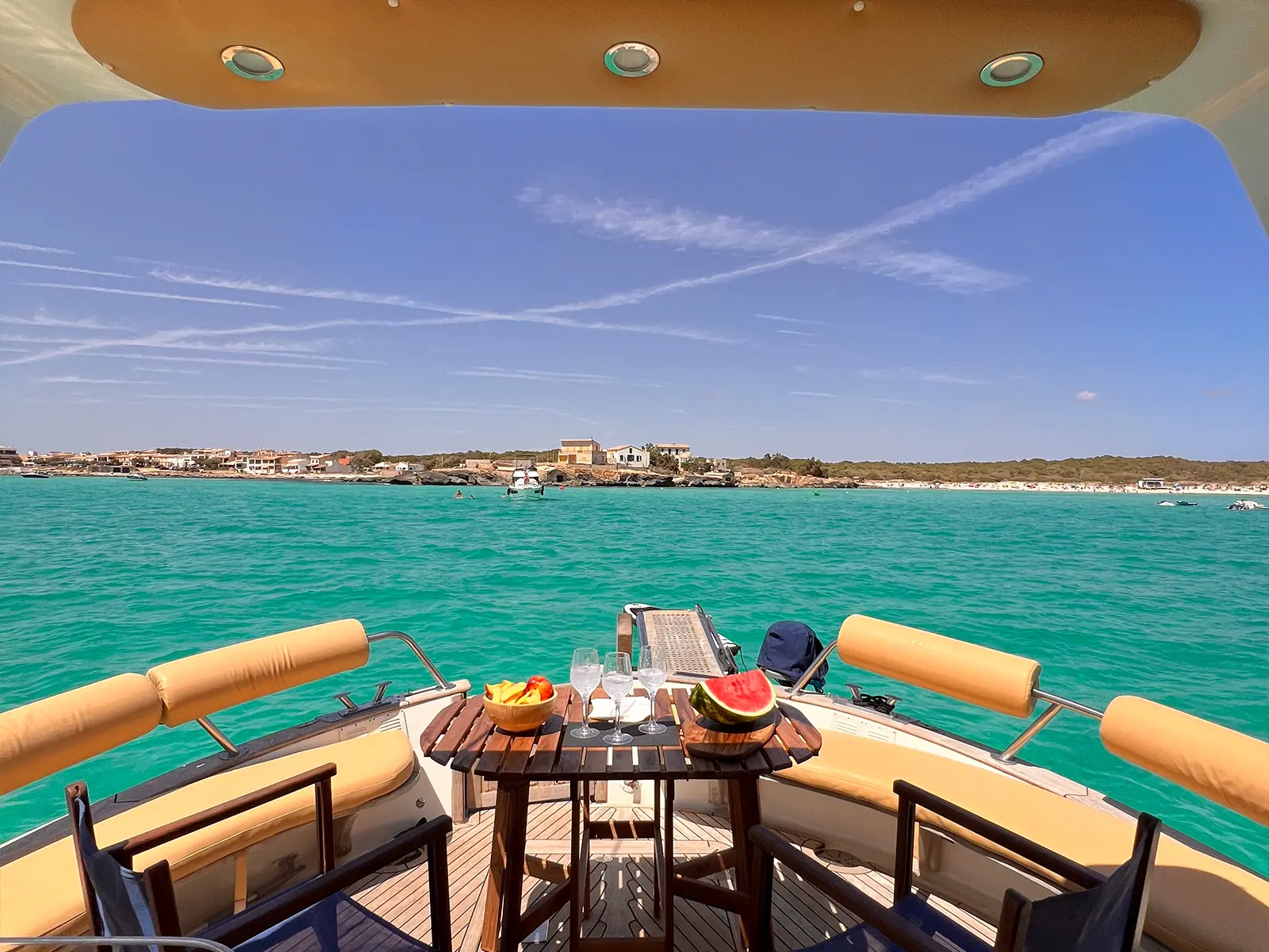 Menorquin llaut at anchor – Private sailing tour Mallorca coastline